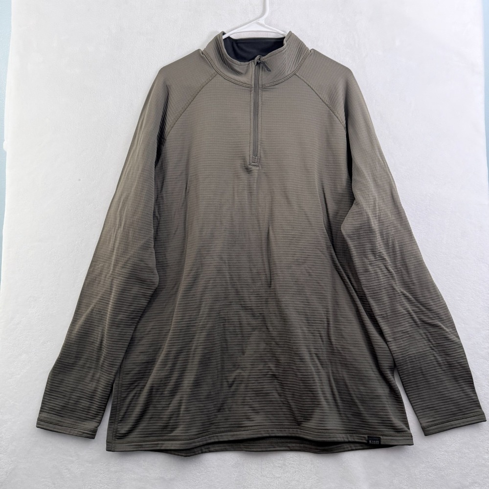 511 Tactical 1/4 Zip Stratos Pullover Mens XL Gray Hiking Waffle Performance